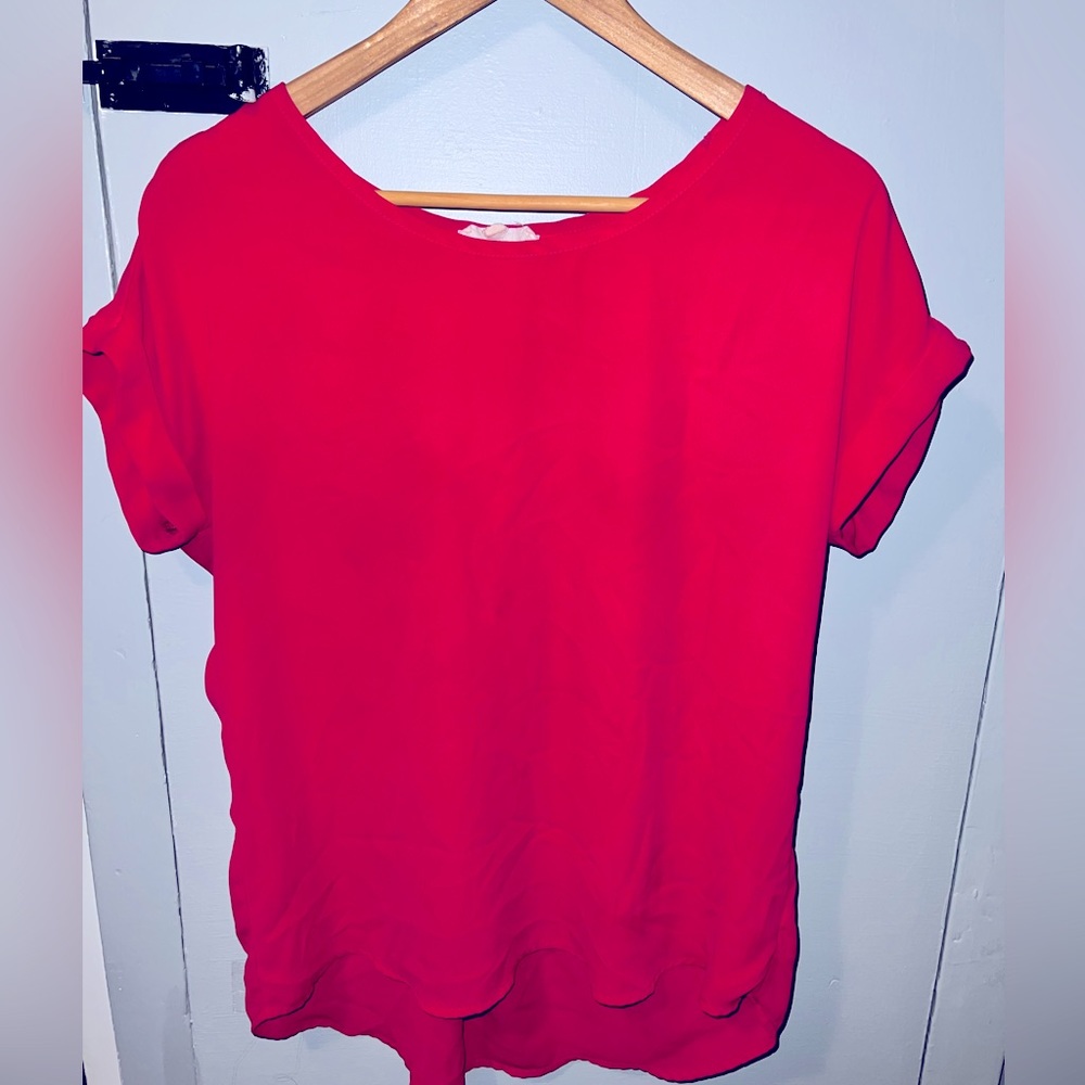 Hot pink crew neck blouse, worn only once